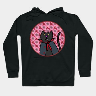 Portrait of a Halloween Horror Vampire Cat Hoodie